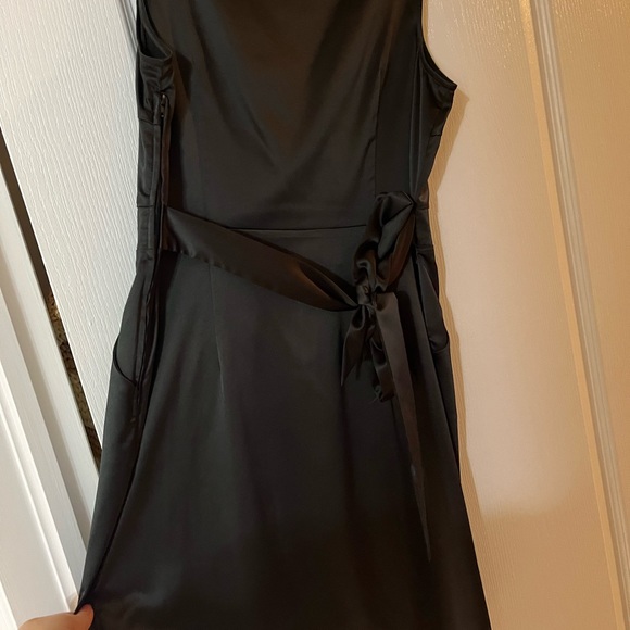 Satin black mini dress size 8 - Picture 3 of 4